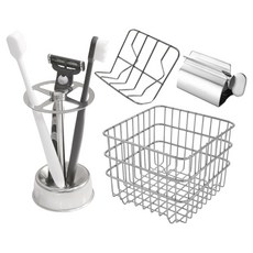 MONACO OLIVE Postil 不鏽鋼浴室收納組 大型, 銀色, 1套