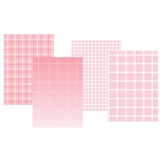 아이씨엘디자인 플레인 체크 6공 다이어리 리필 속지 핑크2