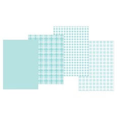 아이씨엘디자인 플레인 체크 6공 다이어리 리필 속지 민트, 4세트