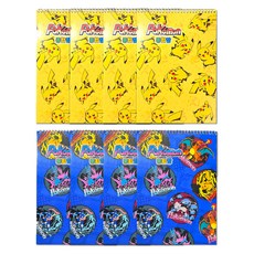 寶可夢 線圈綜合筆記本 藍色 4入 + 黃色 4入 套組, 1套, 藍色, 黃色