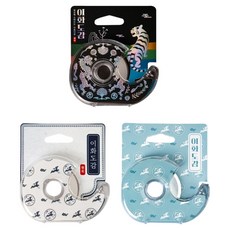 이화도감 대용량 문구테이프 18mm x 30m 3종 커터 3종, 혼합색상, 1개