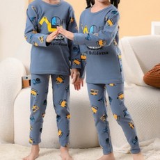 EYOUMONG 修身圓領卡通圖案長袖睡衣上下套裝 E6S321