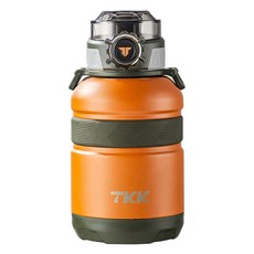 TKK 酷玩可揹可提316不鏽鋼保溫瓶, 香吉士橙, 1個, 950ml