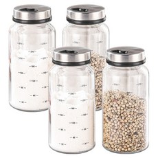 헬로키친 3단 조절 눈금 유리 양념병 300ml, 4개, 단품