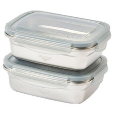 Glasslock 格拉氏洛克 Cheftopf Clid 不鏽鋼密封容器, 2個, 550ml