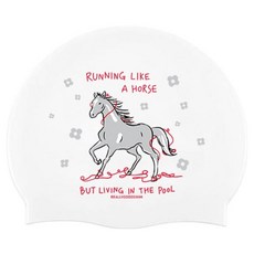 리얼리굿스윔 플라워포니 실리콘 수영모자, 화이트, 1개