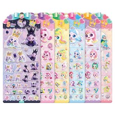 DottyDog 公主奇幻萌寵 5種尺寸貼紙 6款套組, 無