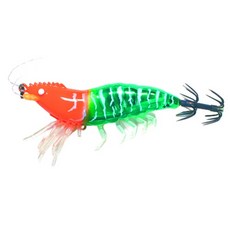 KAIKO 55mm 夜光小章魚花枝擬真蝦型木蝦, 3 西瓜, 5.4g, 5個