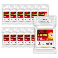 3M Scotch 3M 透明膠帶 550 補充包 18mm x 30m, 單一顏色, 12個