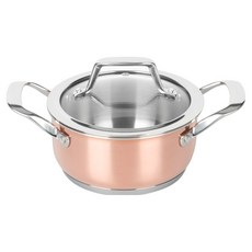 BRK Germany 電磁爐 Modern Chef 銅製三層雙耳鍋, 玫瑰金, 1個, 16cm