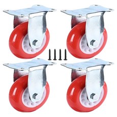 EMPIRE 平板固定式重型大型工業用聚氨酯腳輪 K4F100, 4個