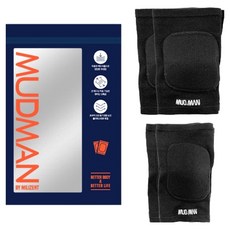 머드맨 무릎 보호대 2p + 팔꿈치 보호대 2p 세트, 1세트, 블랙 1세트, 블랙