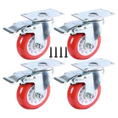 EMPIRE 平板煞車重型滾輪大型工業用聚氨酯腳輪 K3BK75, 4個