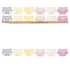 GIAT 吉亞特 日系甜美柔肌彈力中低腰內褲12件組 519061, 方塊 + 線條 + 英文 + 幾何 + 三角 + 菱形