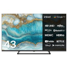 인켈 4K UHD 구글 5.0 DLG 120Hz 스마트 TV, SD430CH, 고객직접설치, 스탠드형, 109cm(43인치)