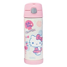 THERMOS 膳魔師 兩用上蓋不鏽鋼保冷瓶 F4021CFKT-SS, Hello Kitty夏日貝殼篇, 1個, 470ml