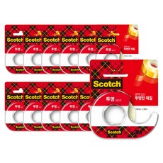 3M Scotch 3M 透明膠帶臺 18mm x 30m 583, 單一顏色, 12個