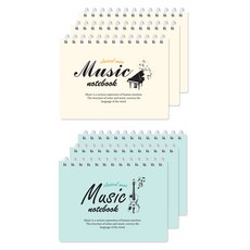 misoro 2500 音樂課程筆記本 2494 2款 x 3入組, 黃色, 薄荷綠, 1套