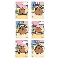 Joseonmunbanggu Gomdol Gomdol Gomdolhee 磁鐵筆記本 ver1 2款 x 3入組, 混合顏色, 1套