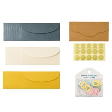 STUDIO EIGHT 高級珠光零用錢信封 3款 x 10入 + 封口貼紙 3入 + 收納盒 + 封蠟貼紙 10款 x 2入 套組, 混合色, 1套