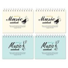 misoro 2500 音樂課程筆記本 2494 2款 x 2入組, 黃色, 薄荷綠, 1套