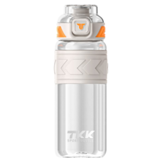 TKK 邁越運動水壺 Tritan, 電光白, 1個, 600ml