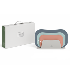 doble 春日花語系列 不留刀痕砧板禮盒, 1套, 砧板 大 藍灰色 + 中 粉紅色 + 小 天藍色 + 砧板架 白色