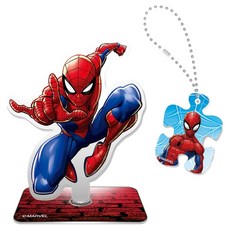 PUZZLE LIFE 漫威蜘蛛人彼得壓克力立牌 + 鑰匙圈套組 MAS301, 1套