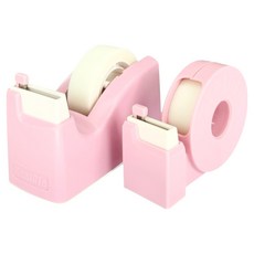 잘잘리오 홈앤스쿨 라이트 어린이 안전 테이프 디스펜서 뉴미니 + 휴대용 세트, 피치 핑크, 1세트