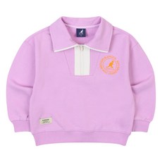 캉골키즈 아동용 하프 집업 로고 면 스웨트셔츠 PA 0007