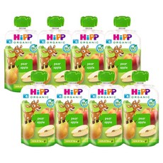 힙 유기농 과일 이유식 페어 애플, 혼합맛(사과/배), 100g, 8개