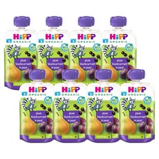 힙 유기농 과일 이유식 플럼 블랙커런트 인 페어, 혼합맛(배/자두/블랙커런트), 100g, 8개