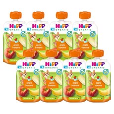 힙 유기농 과일 이유식 애플 바나나, 혼합맛(사과/바나나), 100g, 8개