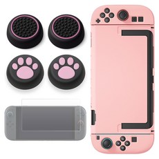스페이스쉴드 닌텐도 스위치 2 호환 스탠다드 솔리드 분리형 PC 케이스 + 보호필름 + 스틱캡 4p 세트, 핑크SET, 1세트