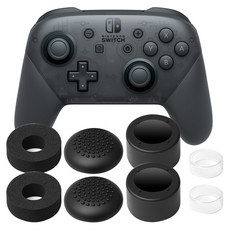 SPACE SHIELD 電競類比搖桿輔助瞄準環搖桿帽多合一套組 任天堂Switch Pro控制器套組, 黑色, 1套, 單一商品
