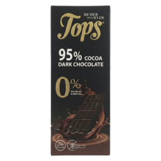 TOPS 95%無加糖醇黑巧克力, 50g, 1個
