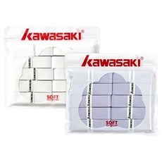 kawasaki 川崎 羽球握把布 ULTRA SOFT 001 2款 x 10入組, 白色, 紫色, 1套