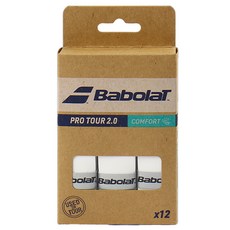 바볼랏 프로 투어 오버그립 654016 101 12p, 화이트, 1개