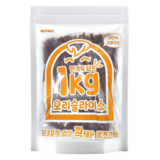 뉴트리오 강아지 한가득담은 대용량 간식, 1개, 1kg, 오리슬라이스 1개, 1kg, 오리슬라이스