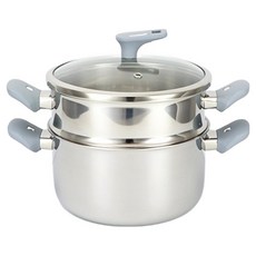 LANO 304不鏽鋼嬰兒副食品雙耳蒸鍋, 1個, 22cm