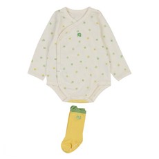 ETTOI 新生兒用 Reve 肚衣 + 襪子 禮物包裝組 + 購物袋