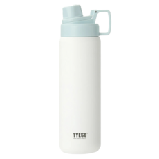 TYESO 泰碩 304不鏽鋼磨砂系列運動保溫水壺, 雪峰白, 900ml, 1個