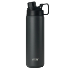 TYESO 泰碩 304不鏽鋼磨砂系列運動保溫水壺, 閃光黑, 1500ml, 1個