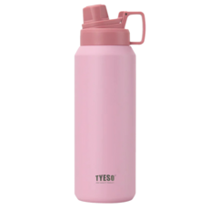 TYESO 泰碩 304不鏽鋼磨砂系列運動保溫水壺, 櫻花粉, 1200ml, 1個