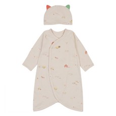 ETTOI 新生兒用 Moretz 肚衣 + 帽子 禮物包裝組 + 提袋