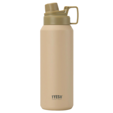 TYESO 泰碩 304不鏽鋼磨砂系列運動保溫水壺, 摩卡色, 900ml, 1個