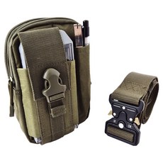 바벨롭 미니 공구가방 파우치 + 원터치 벨트 세트 올리브, 1세트