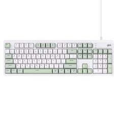 지클릭커 OFFICEPRO 사일런스 M RGB 무소음 유선 방수 키보드 104, 제조사축, OPK50, 그린위치