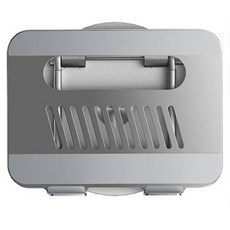 LiSEN 접이식 노트북 스탠드 버튼 각도 조절 회전 거치대, 그레이, 1개