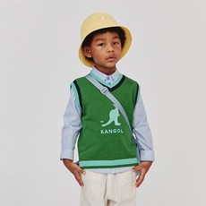 KANGOL KIDS 兒童條紋單口袋棉質襯衫 PA 0001